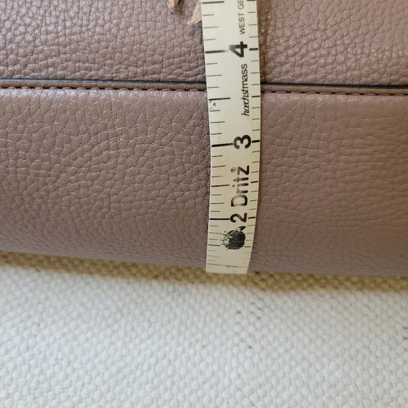 REBECCA MINKOFF DARREN DEEP TAUPE PEBBLED LEATHER STUDDED TOTE SHOULDER BAG - Picture 10 of 14